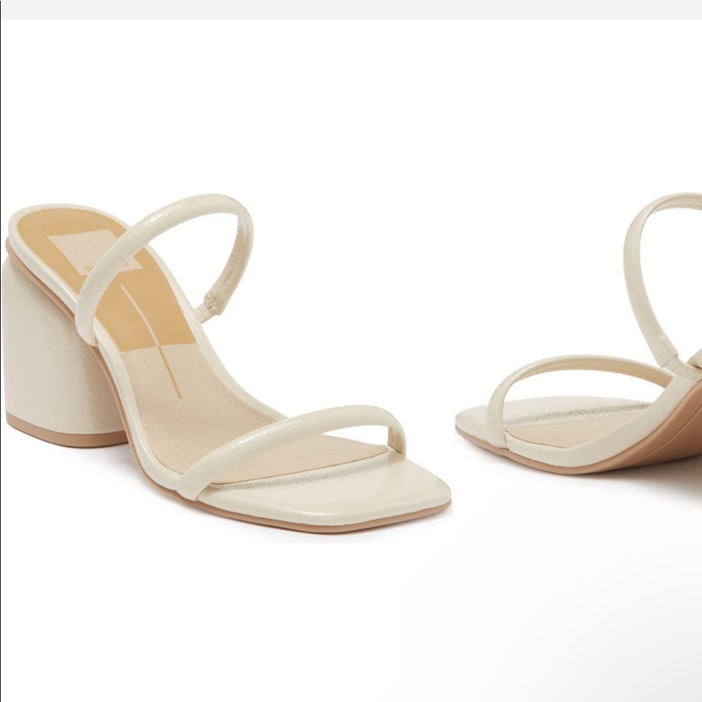 Dolce Vita Ivory Patent Stella Block Heel